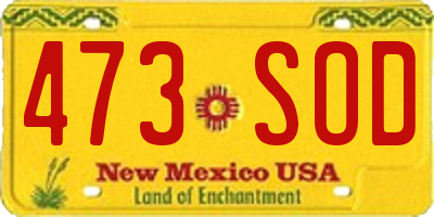 NM license plate 473SOD