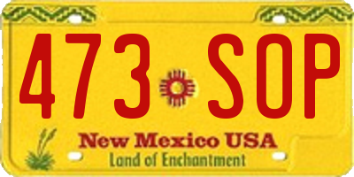 NM license plate 473SOP