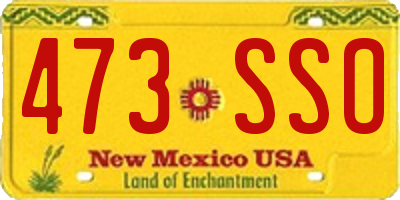 NM license plate 473SSO