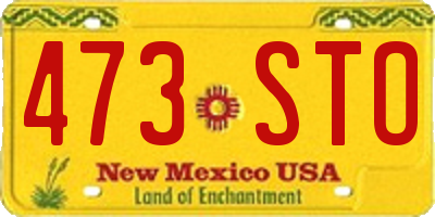NM license plate 473STO