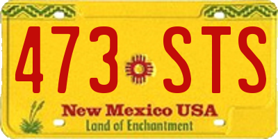 NM license plate 473STS