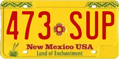NM license plate 473SUP