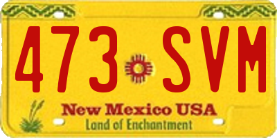 NM license plate 473SVM