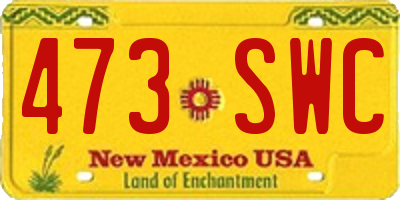 NM license plate 473SWC