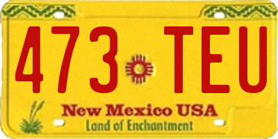 NM license plate 473TEU