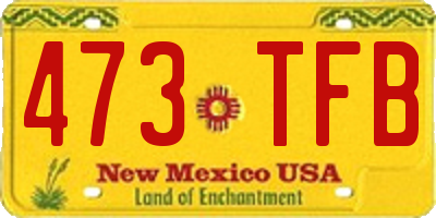 NM license plate 473TFB