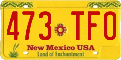 NM license plate 473TFO