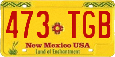 NM license plate 473TGB