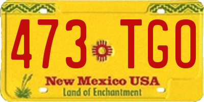 NM license plate 473TGO