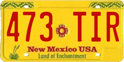 NM license plate 473TIR