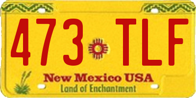 NM license plate 473TLF