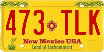 NM license plate 473TLK