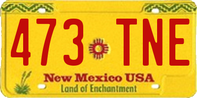 NM license plate 473TNE