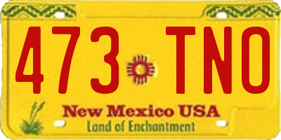NM license plate 473TNO