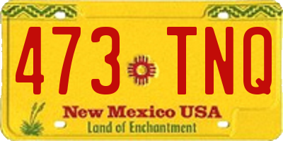 NM license plate 473TNQ