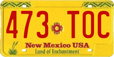 NM license plate 473TOC