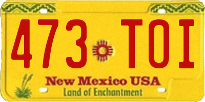 NM license plate 473TOI