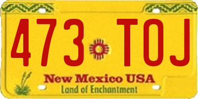NM license plate 473TOJ