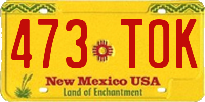 NM license plate 473TOK