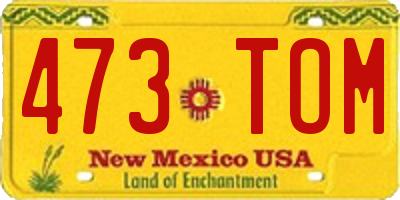 NM license plate 473TOM