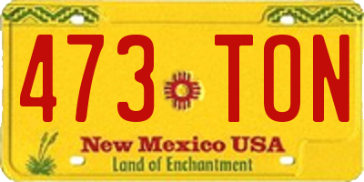NM license plate 473TON