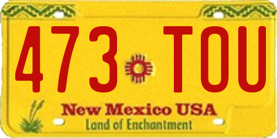 NM license plate 473TOU