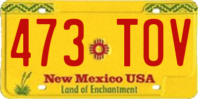 NM license plate 473TOV