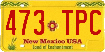 NM license plate 473TPC