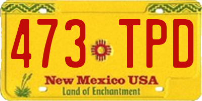 NM license plate 473TPD