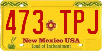 NM license plate 473TPJ