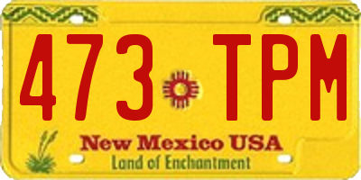NM license plate 473TPM