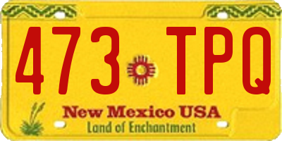 NM license plate 473TPQ