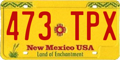 NM license plate 473TPX