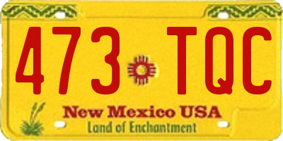 NM license plate 473TQC