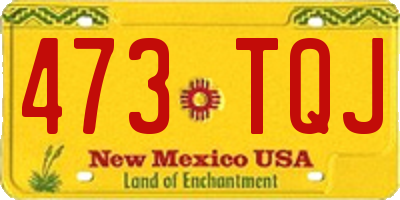 NM license plate 473TQJ