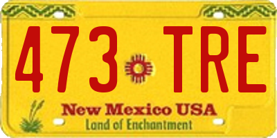 NM license plate 473TRE