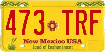 NM license plate 473TRF