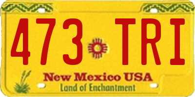 NM license plate 473TRI