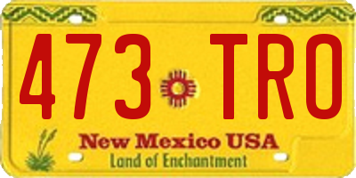 NM license plate 473TRO