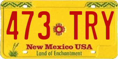 NM license plate 473TRY