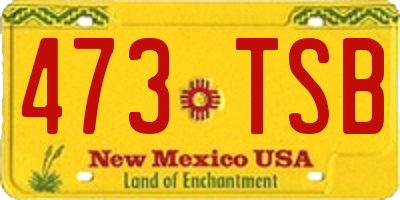 NM license plate 473TSB