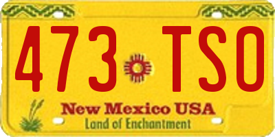 NM license plate 473TSO