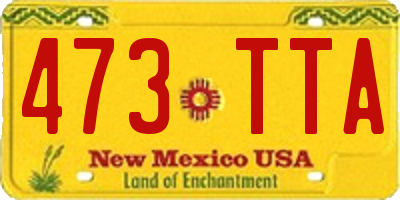 NM license plate 473TTA