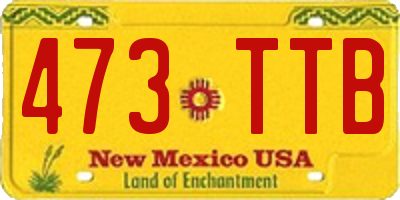 NM license plate 473TTB