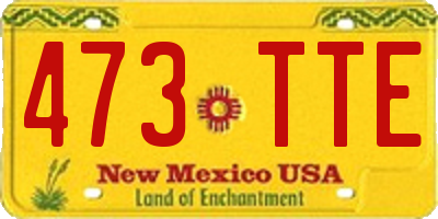 NM license plate 473TTE