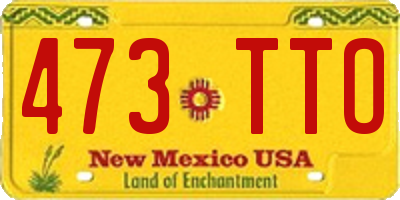 NM license plate 473TTO
