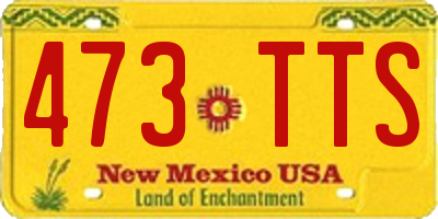 NM license plate 473TTS