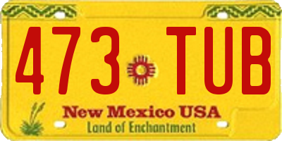 NM license plate 473TUB