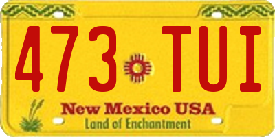NM license plate 473TUI