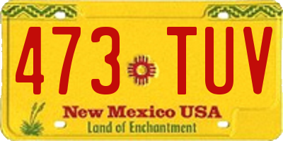 NM license plate 473TUV